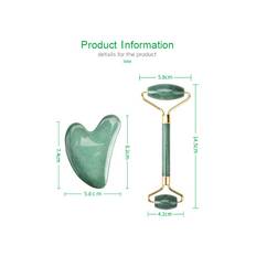 Gua Sha set - Grön aventurin Jade roller och Gua Sha sten