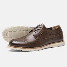 Men Casual Shoes Fashion Comfortable Shoes Leather Brand Men Shoes 39 brun