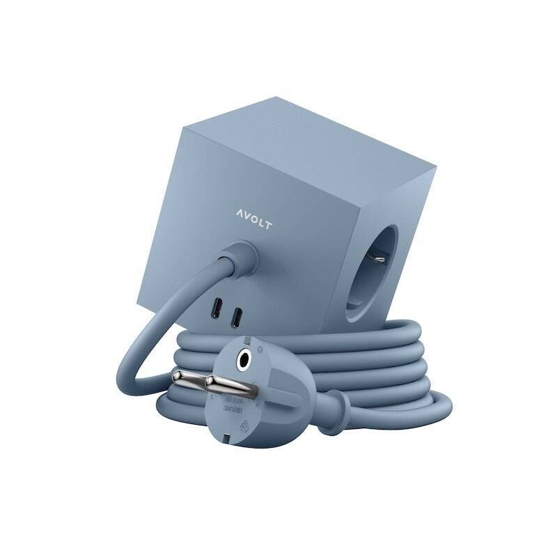 Avolt Square 1 grenuttag 30W Dual USB-C & Magnetic base 1,8m Shark Blue