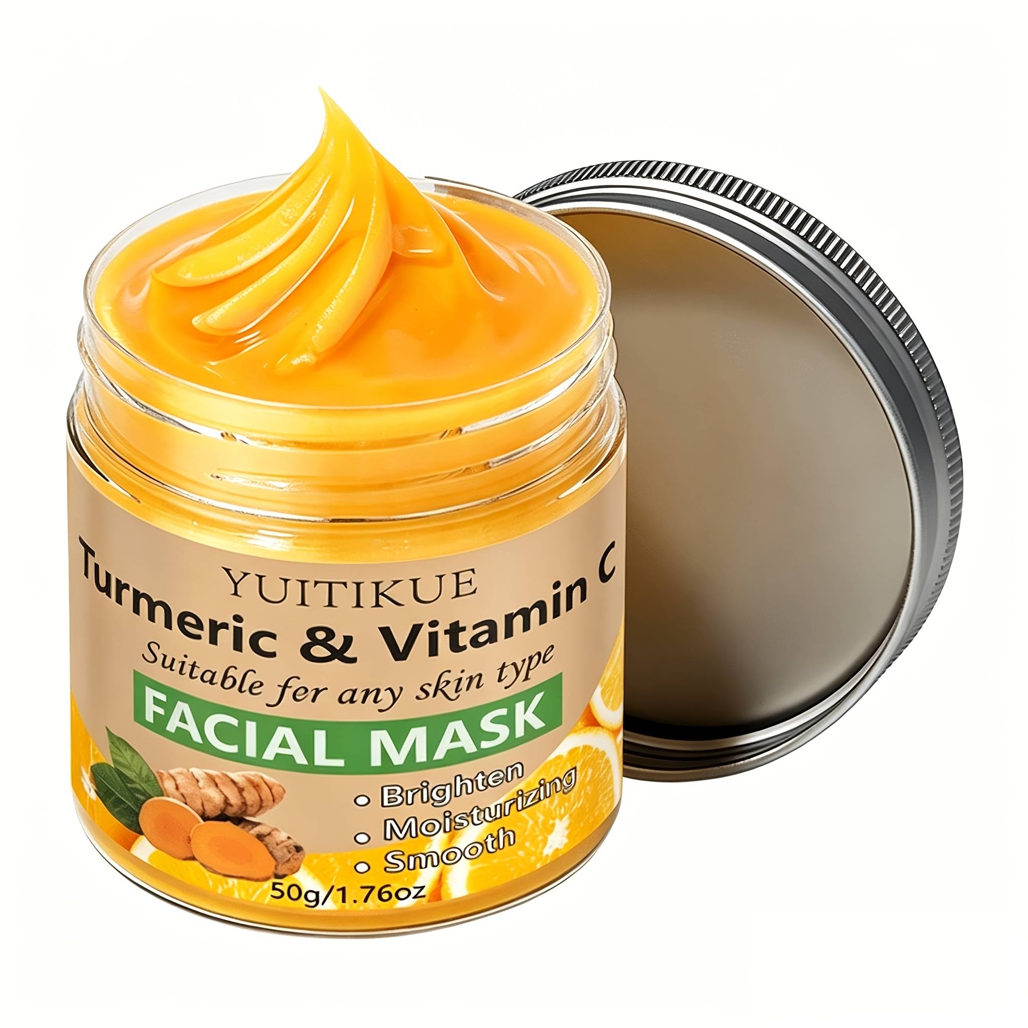 TEMU Turmeric Vitamin C Facial Mask, Moisturizing, , Tightens And Lifts, Designed For Coarse Pores And Loose Skin. Korean Skincare Products, Facial Care, High-end Skincare Facial Mask