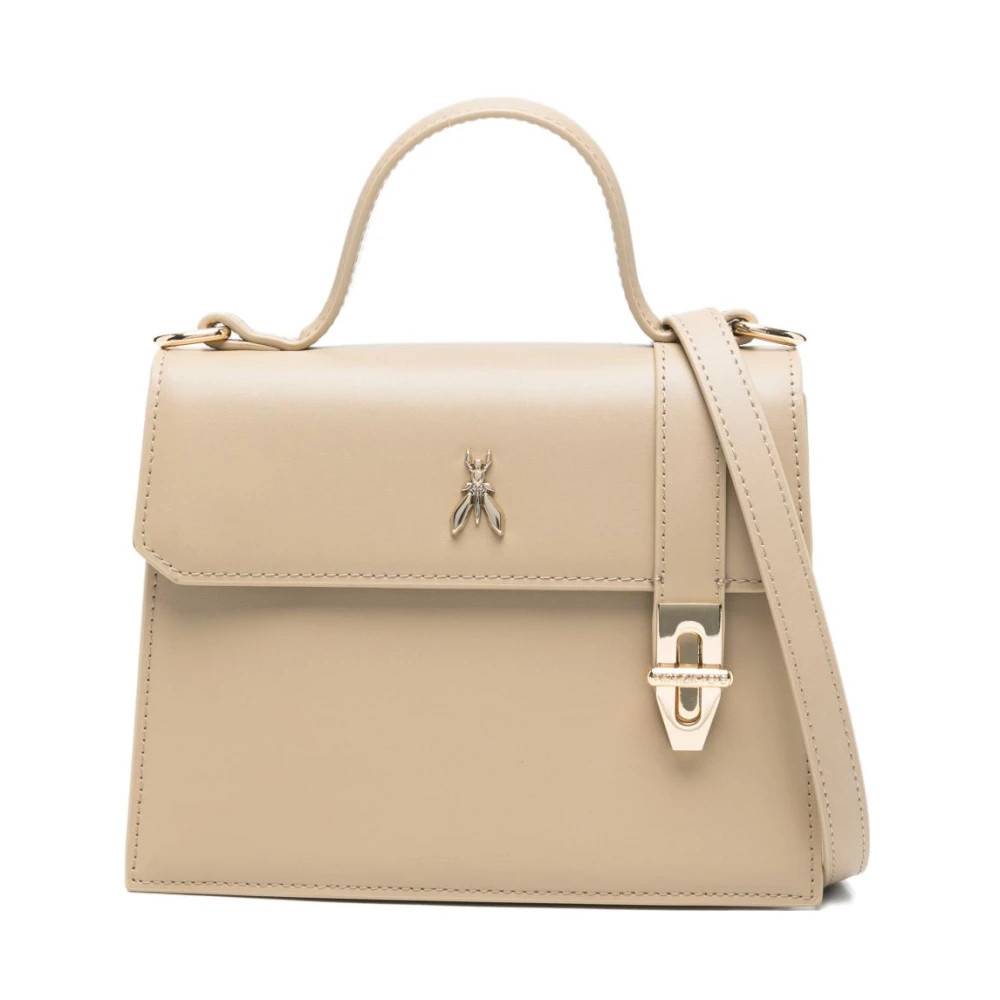 Patrizia Pepe Læder-satchel-taske - Tasker - Dame - Beige - ONE SIZE - Læder