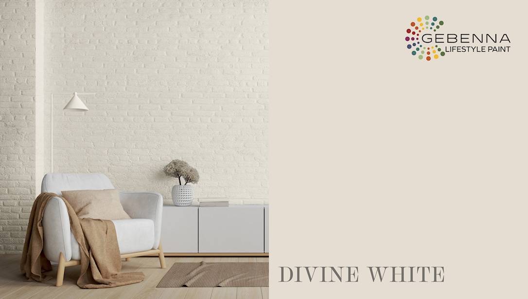 Gebenna Vægmaling: Divine White farveprøve.