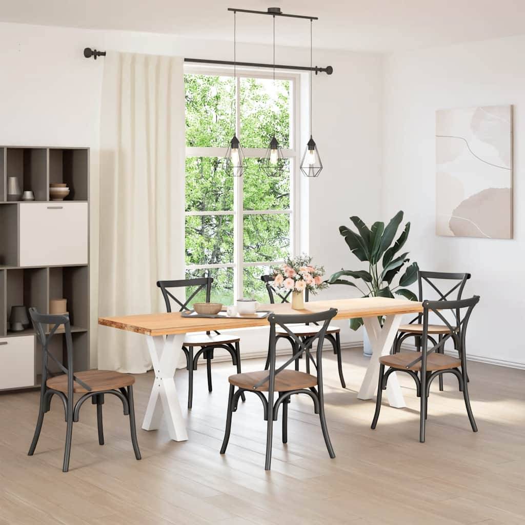 vidaXL spisebordsben X-formet 2 stk. hvid 50x(72-73) cm stål