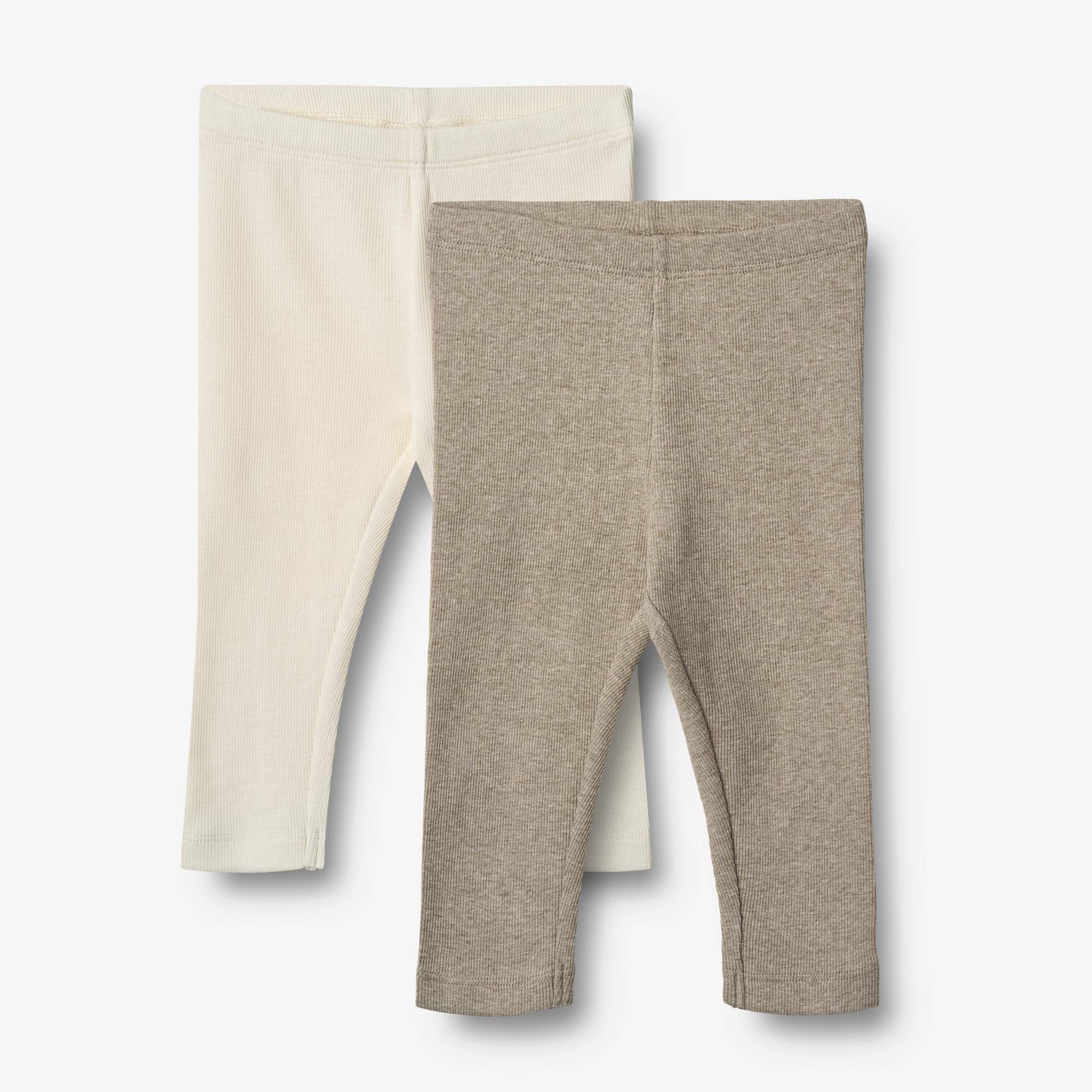 WHEAT® - Sæt Af To Rib Leggings Jules - gravel melange - Str 56.