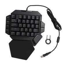One Handed RGB Mechanical Gaming Keyboard 35 Keys RGB Backlight Blue Switch Mini Gaming Keypad with
