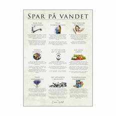 Poster&Frame plakat - Spar på vandet - B 50 x L 70 cm - Papir