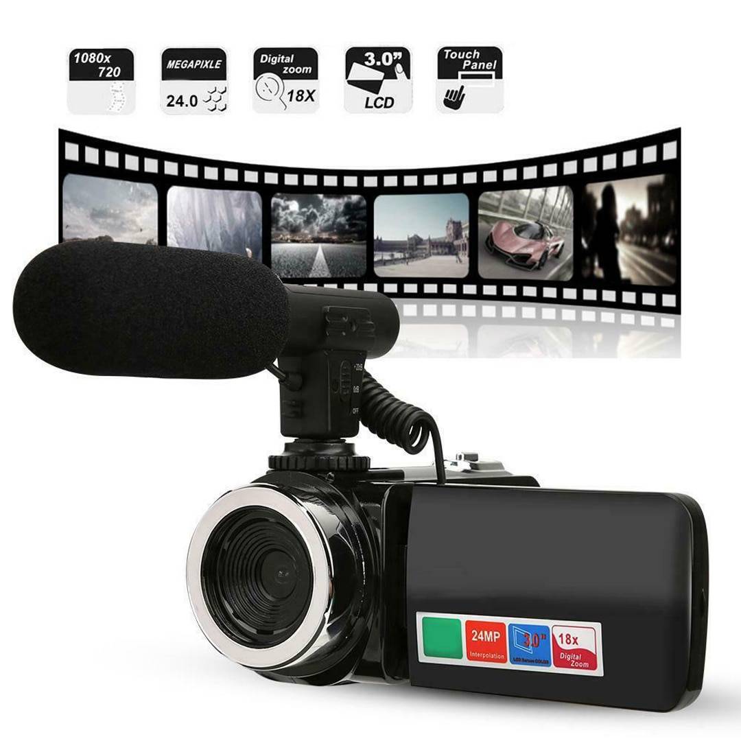 3 tum 18x 4k hd kamera videokamera ir video digital zoom vlogging kamera digital kamera videokamera mikrofon