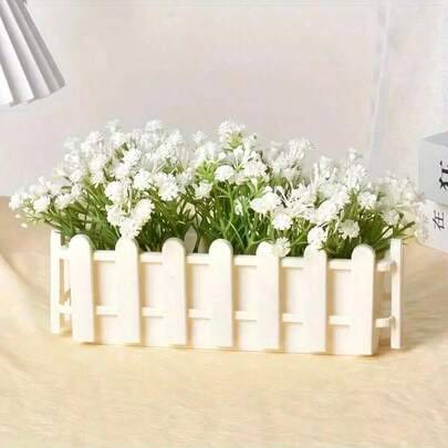2 st geometriska plastkrukor med spaljédesign - lätta rektangulära inomhus-/utomhusdekorationer för suckulenter, örter, blommor - modern lantlig trädg - Multifärgad (Multi-size)
