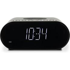 OPEN-BOX RENEWED - Roberts Ortus DAB Charge DAB/DAB+/FM Alarm Clock Radio with Wireless Phone Charger, Black