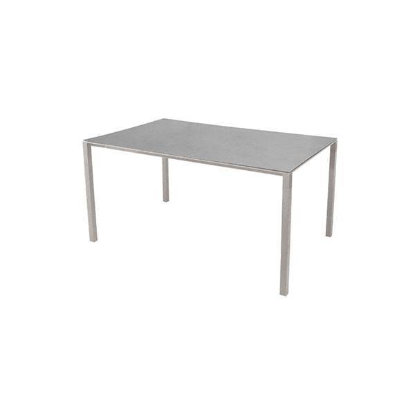 Cane-Line Pure havebord - 150 x 90 cm - Stel i taupe, bordplade i betongrå Concrete Grey (Keramisk)