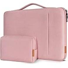 DOMISO Laptopväska 17 tum fodral stötsäkert vattentätt laptopfodral PC-fodral notebook skyddsfodral för 17,3 tum HP Pavilion 17 Envy 17/Dell/Lenovo IdeaPad/LG Gram/ASUS/MSI, rosa