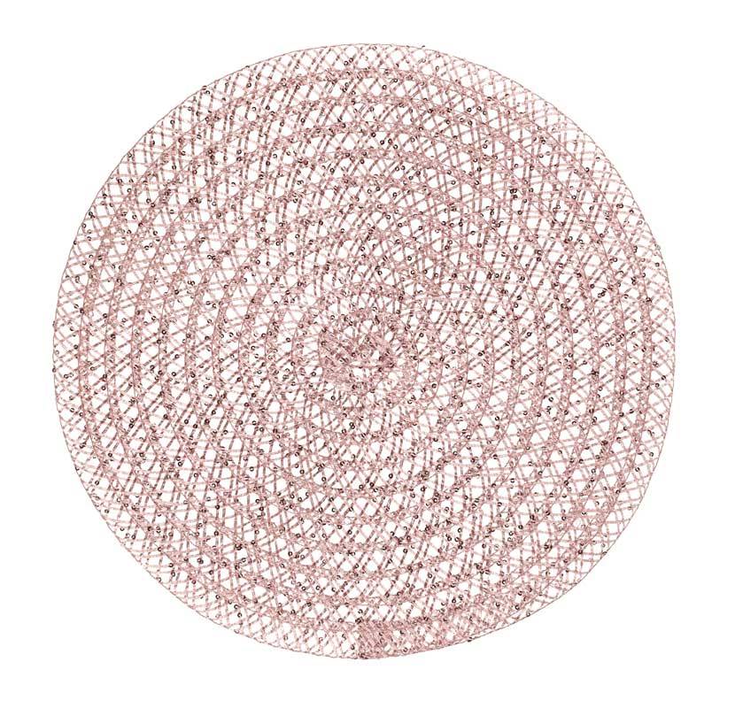 Bordstablett med paljetter Sofia 38 cm - Rosa