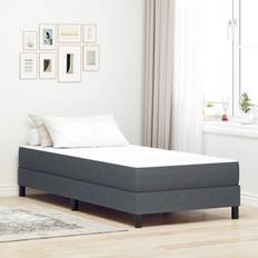 vidaXL Pocket Spring Bedmadras Mørkegrå Medium 80x200x20 cm Stof