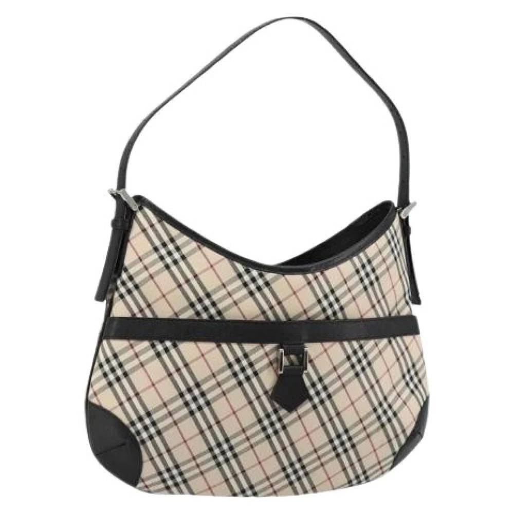 Burberry Vintage Pre-owned Canvas Skuldertaske - Vintage - Dame - Beige - ONE SIZE - Uld