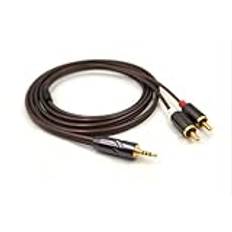 Earmax 6N OCC 2,5 mm 4,4 mm 3,5 mm till 2 RCA balanserad kabel 1,5 m kompatibel med telefon, PC, TV, ljudspelare, effektförstärkare