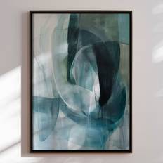 Håndlavet Maleri Med Ramme - Oceanic Layers - Mixed Media -  Str: 60 x 80 Cm