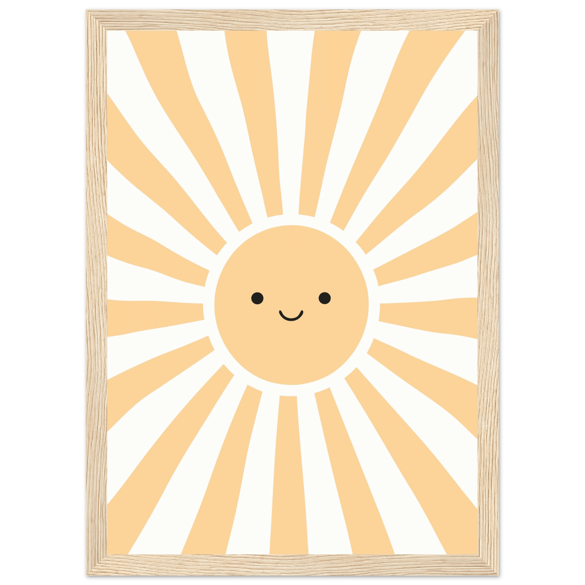 Solposter-21x29.7 cm / 8x12" / Med ram / Ljust trä