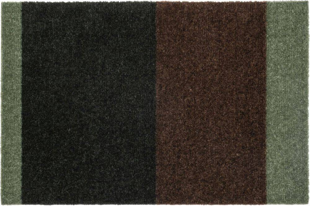 Tica Copenhagen Stripes Gulvmåtte 40x60 cm, Grøn/Brun