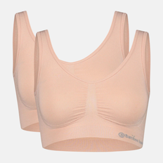 2 pak rose nude bambus BH uden bøjle og polstring fra Bamboo Basics