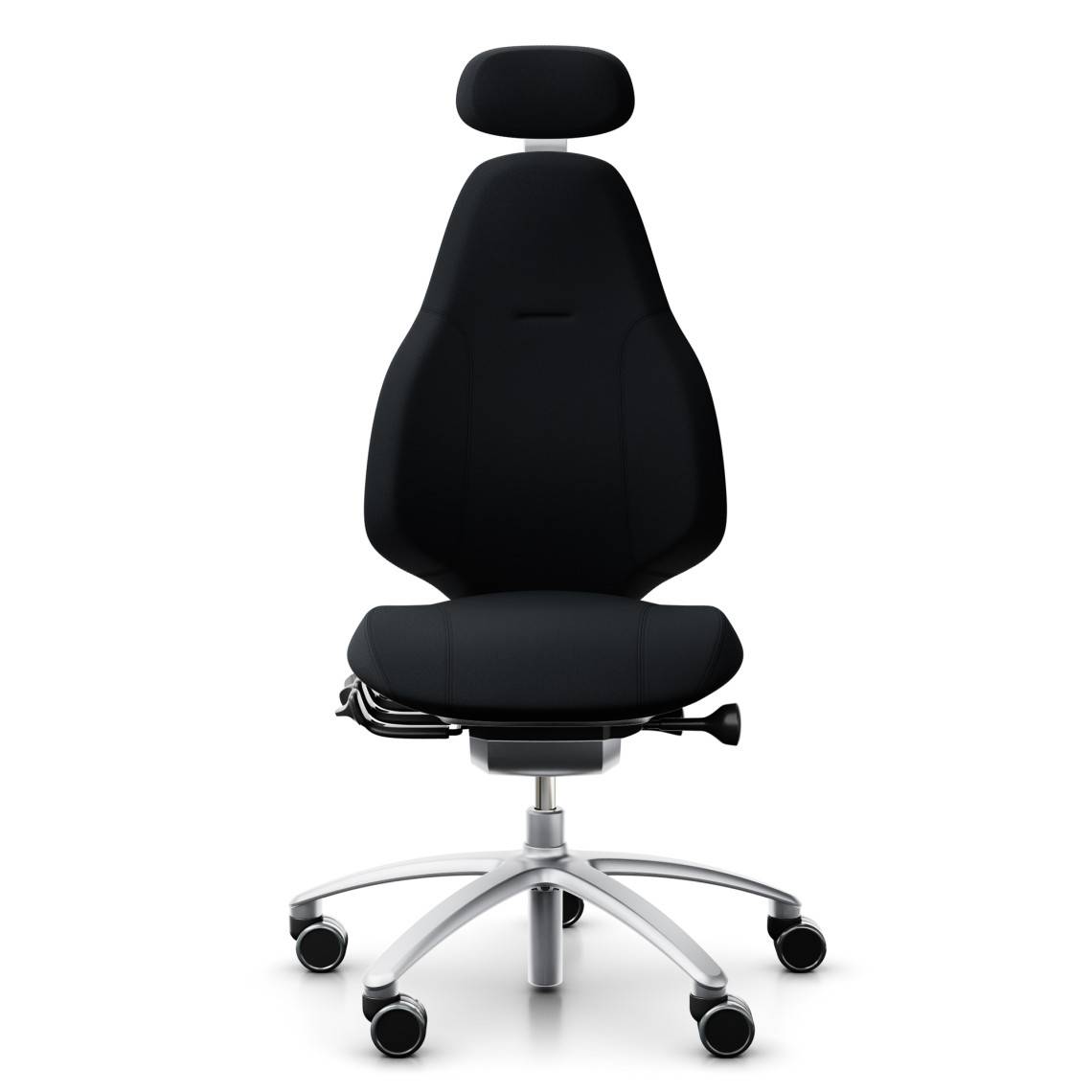 Kontorsstol RH Mereo 220, Tyg Black (Select SC60999), Nackstöd Ja, Armstöd Nej, Fotkryss Silver