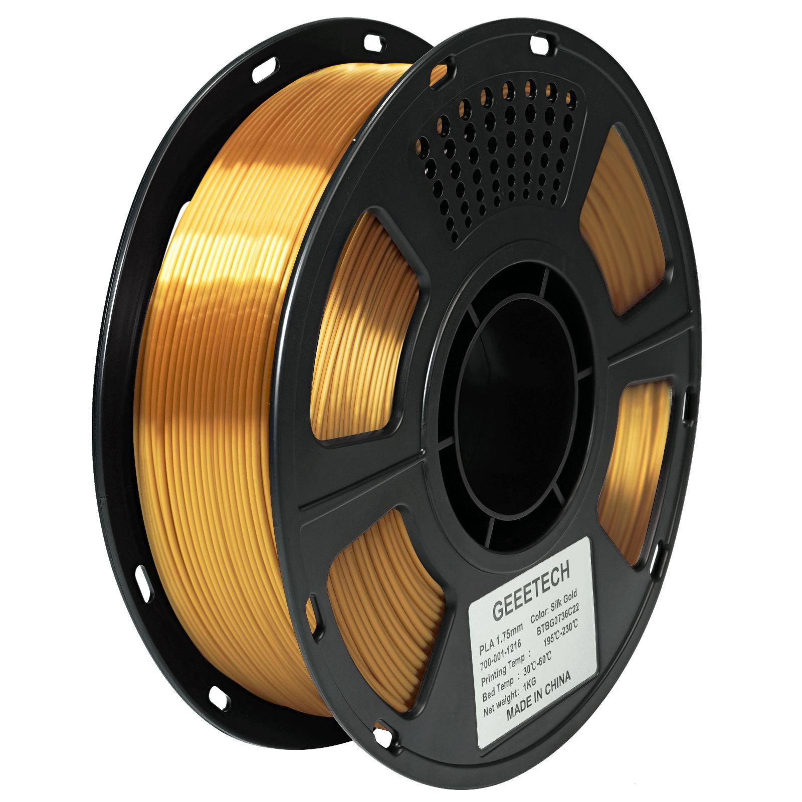GEEETECH 3D Silk PLA Filament 1kg 1.75mm Spool Wire for 3D Printer Material, Safety, Vacuum Packaging Suitable For Bambu Lab