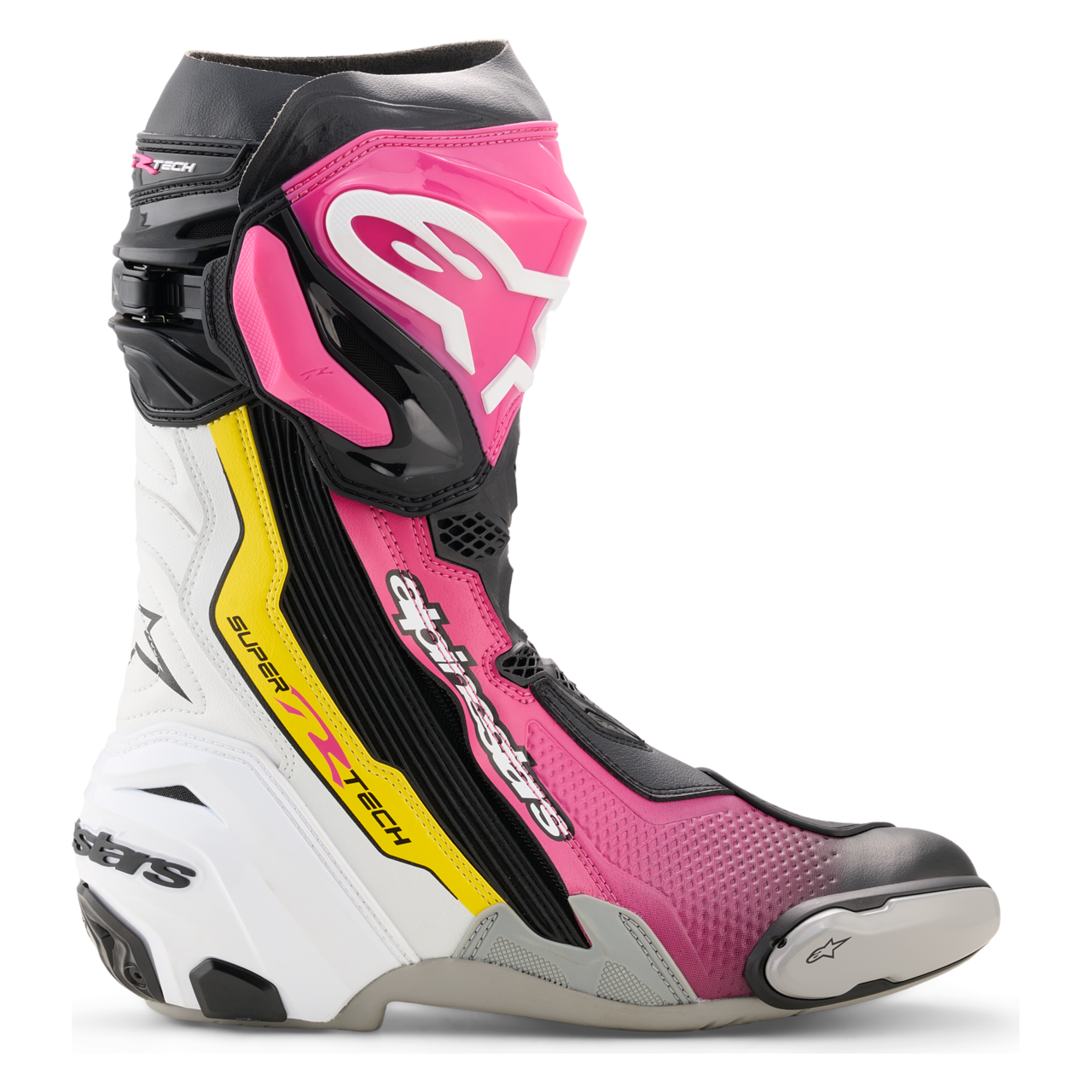 MC-Støvler Alpinestars Supertech R Sort magenta/hvid/gul45 - gul - 45
