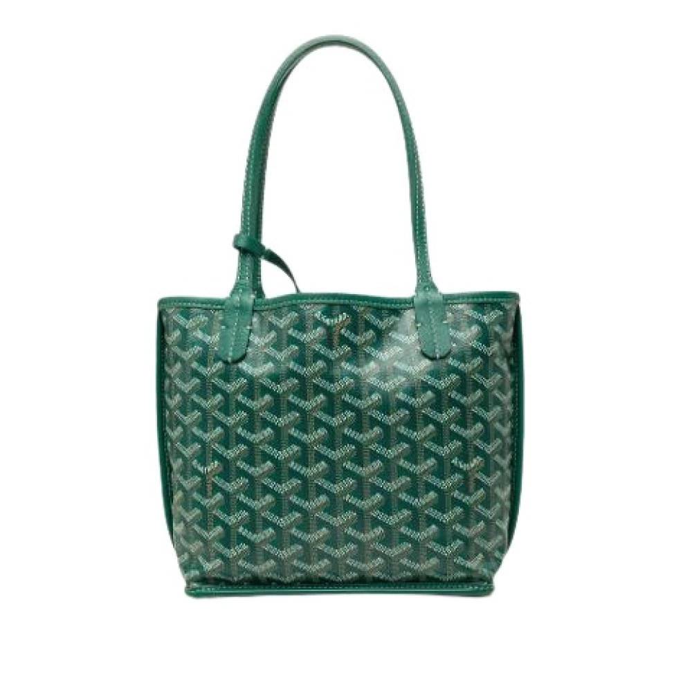 Goyard Vintage Pre-owned Anjou Tote Bag - Vintage - Dame - Grøn - ONE SIZE - Læder