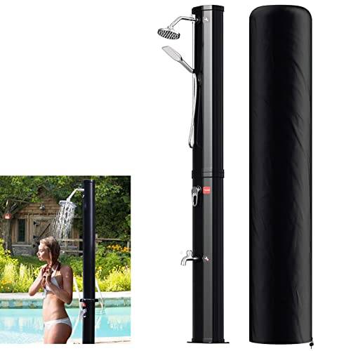 Izrielar Soldusch med handdusch 40 liter 225 cm soluppvärmda duschar, justerbar temperatur trädgårdsdusch, upp till 60 °C, 50 PSI, varmt vatten utan el, kran och 180° duschhuvud