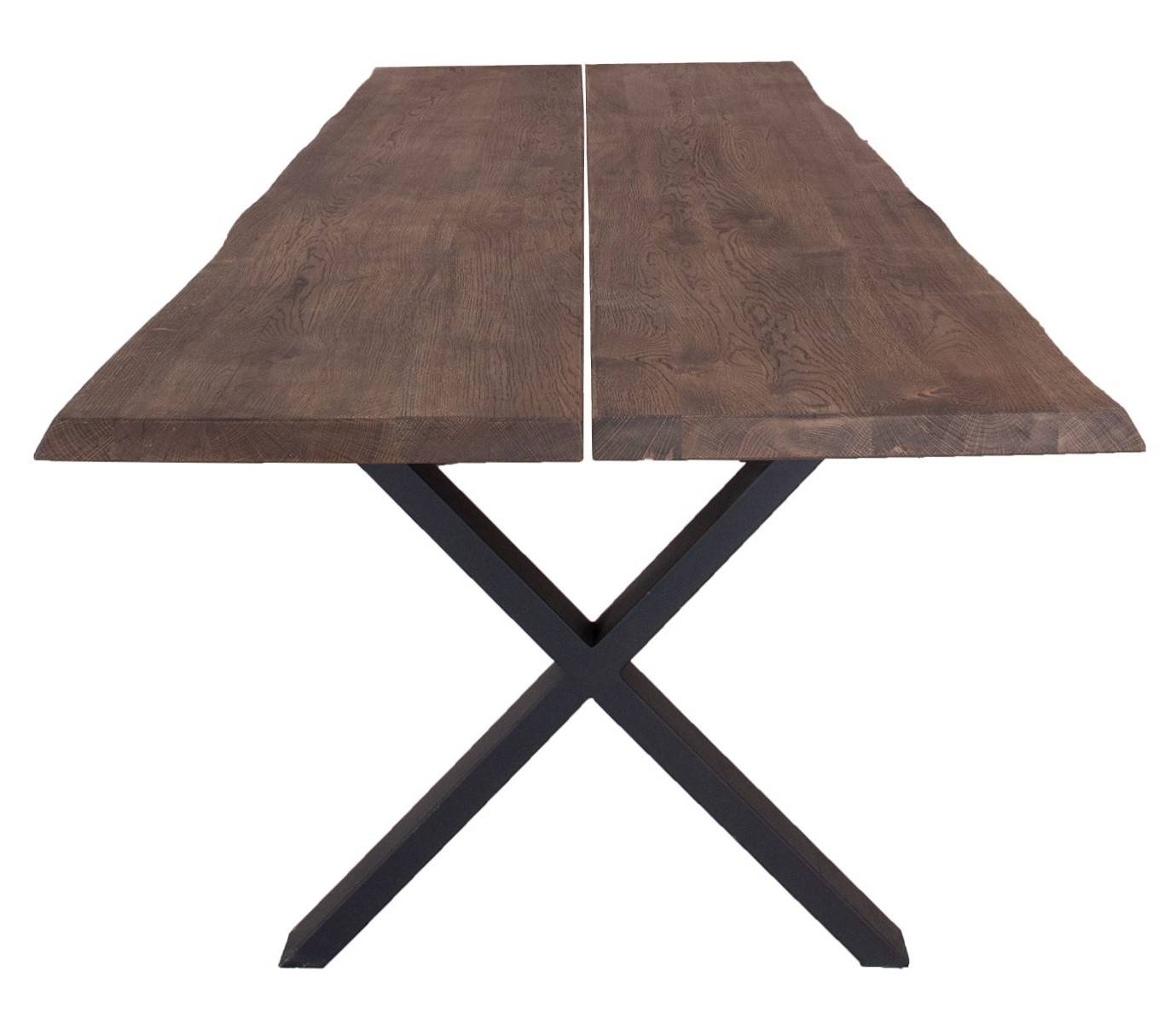 Hugin bord 103X295cm 4cm røget eg X-stel