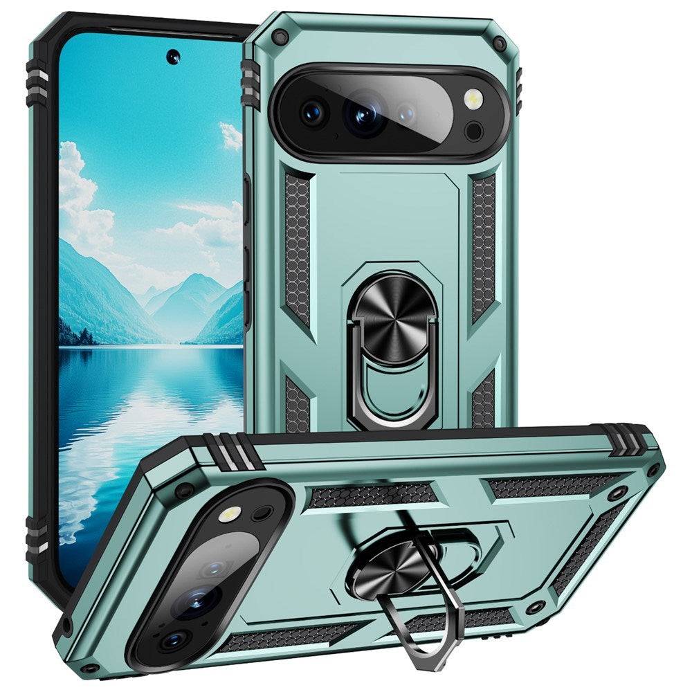 Google Pixel 11 / 11 Pro EIDERWOOD Håndværkercover m. 360 Roterbar Kickstand - Turkis