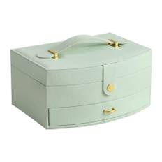 Jewelry Box Household Portable Jewelry Storage Box Large Capacity Necklace Children's Hair Accessories Flip Jewelry Storage Box Cross-border grön