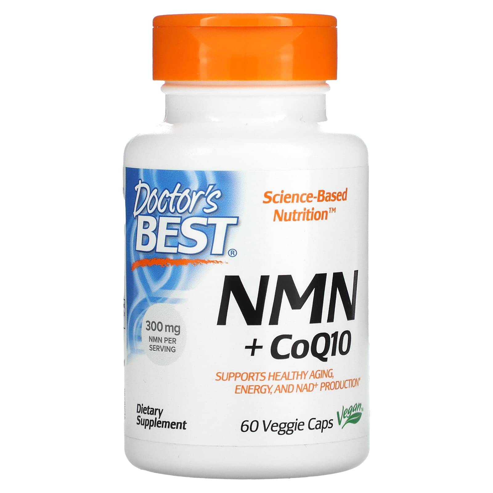 Doctor's Best, NMN 150mg + CoQ10 50mg, 60 vegetabiliska kapslar
