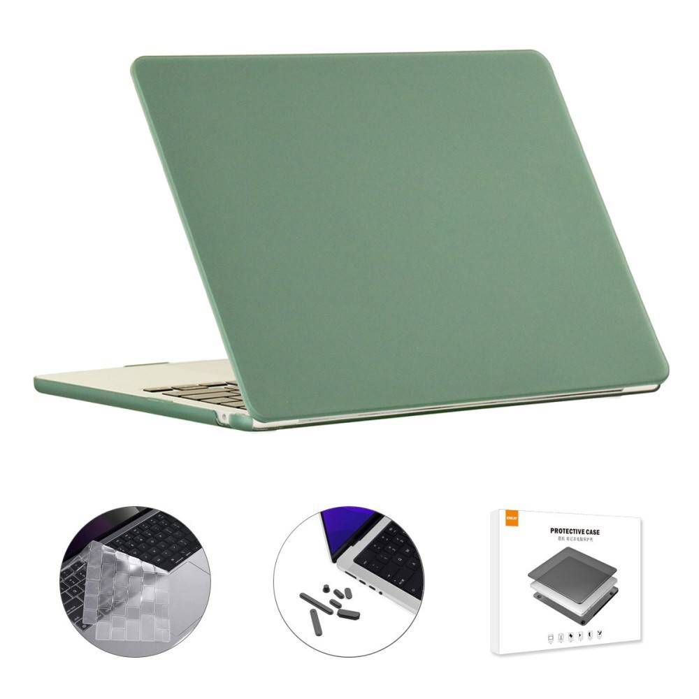 MacBook Air 15 M5/M4/M3/M2 (2026/2025/2024/2022) - ENKAY cover til front og bagside - Inkl. Beskyttelsfilm til tastatur - Grøn