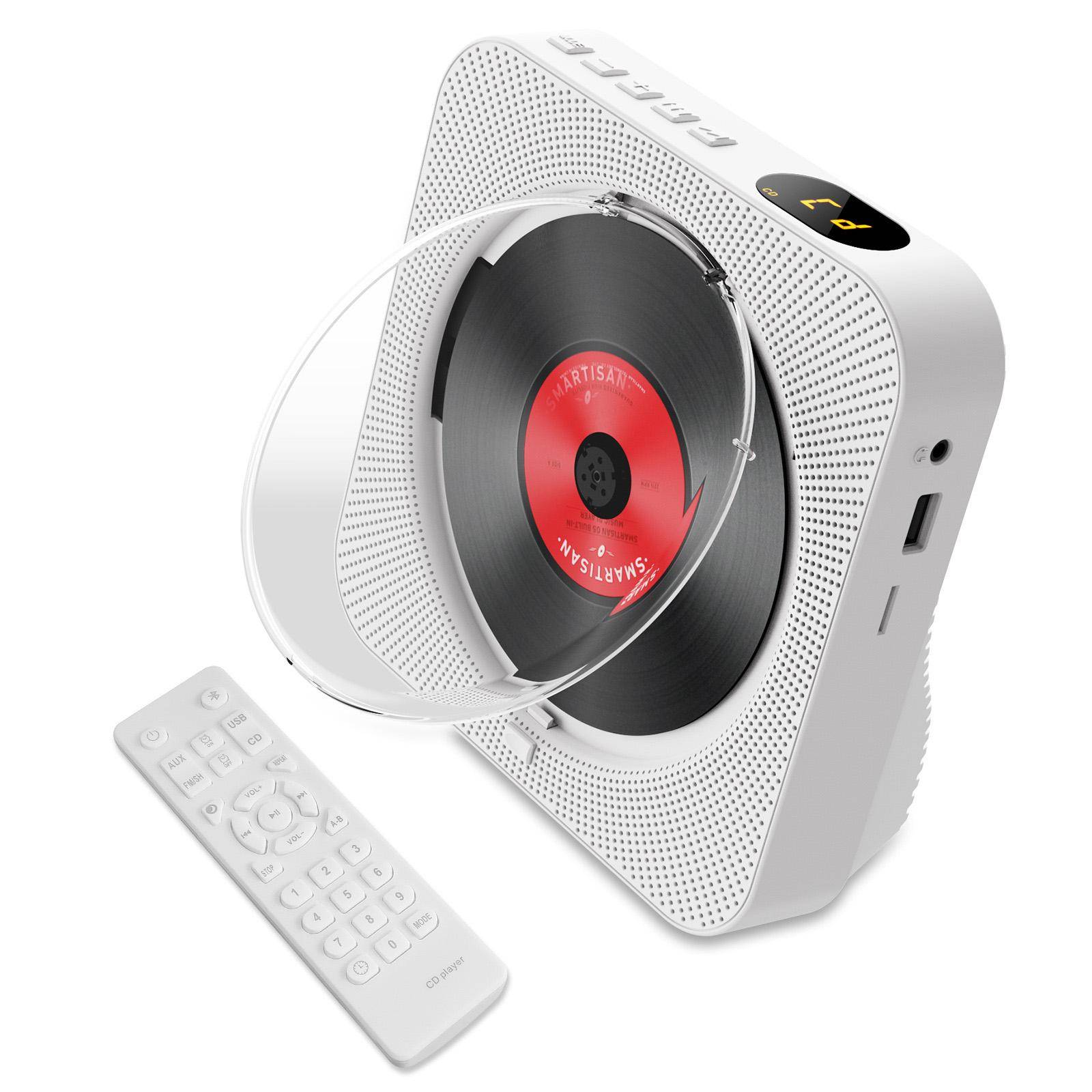 BT5.1 CD-spelare Bärbar musikspelare FM-radio Stationär CD-löpare med dammskyddad LED-skärm 6 US Plug