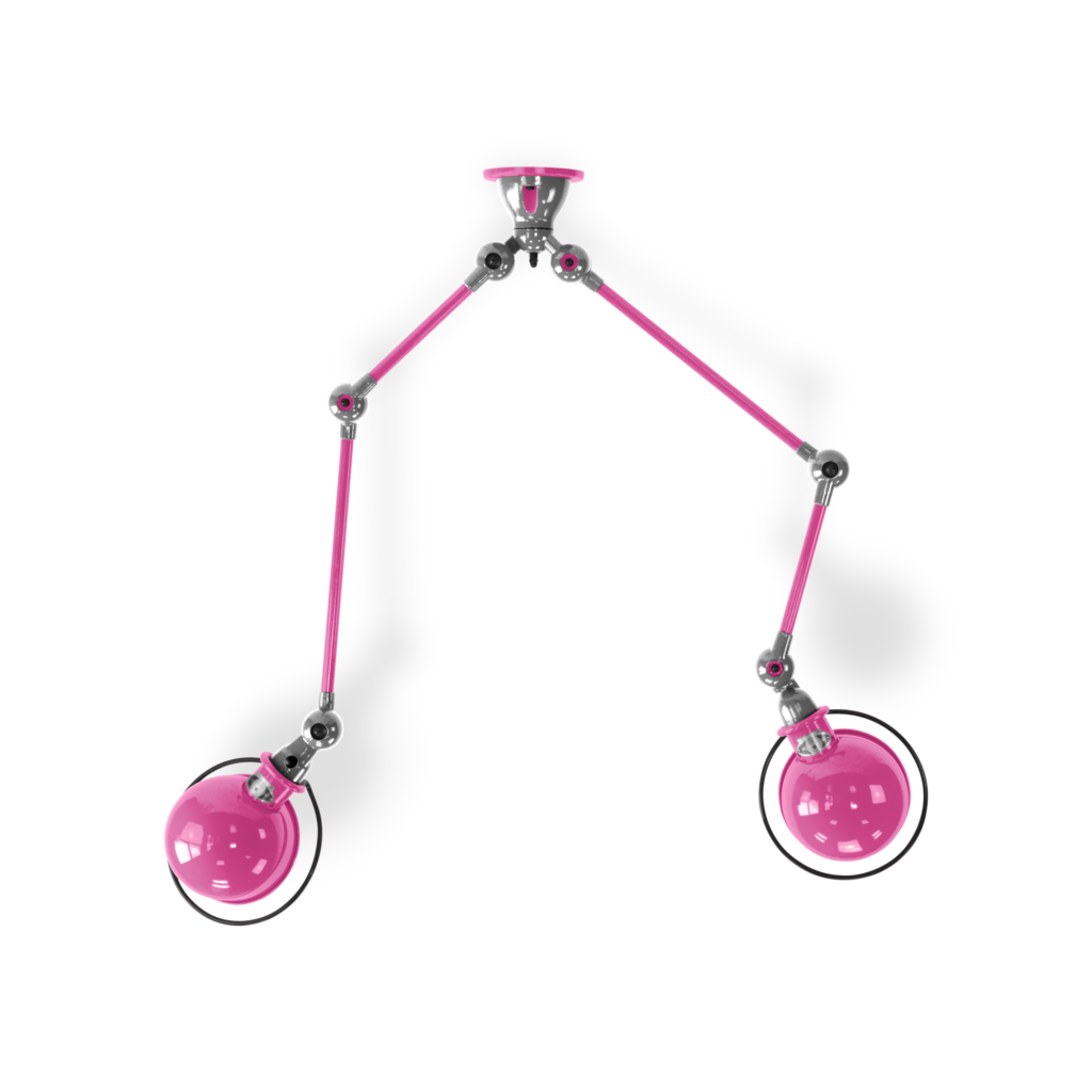 Loft Sky4224 loftlampe fra Jieldé - Pink / Blank/poleret