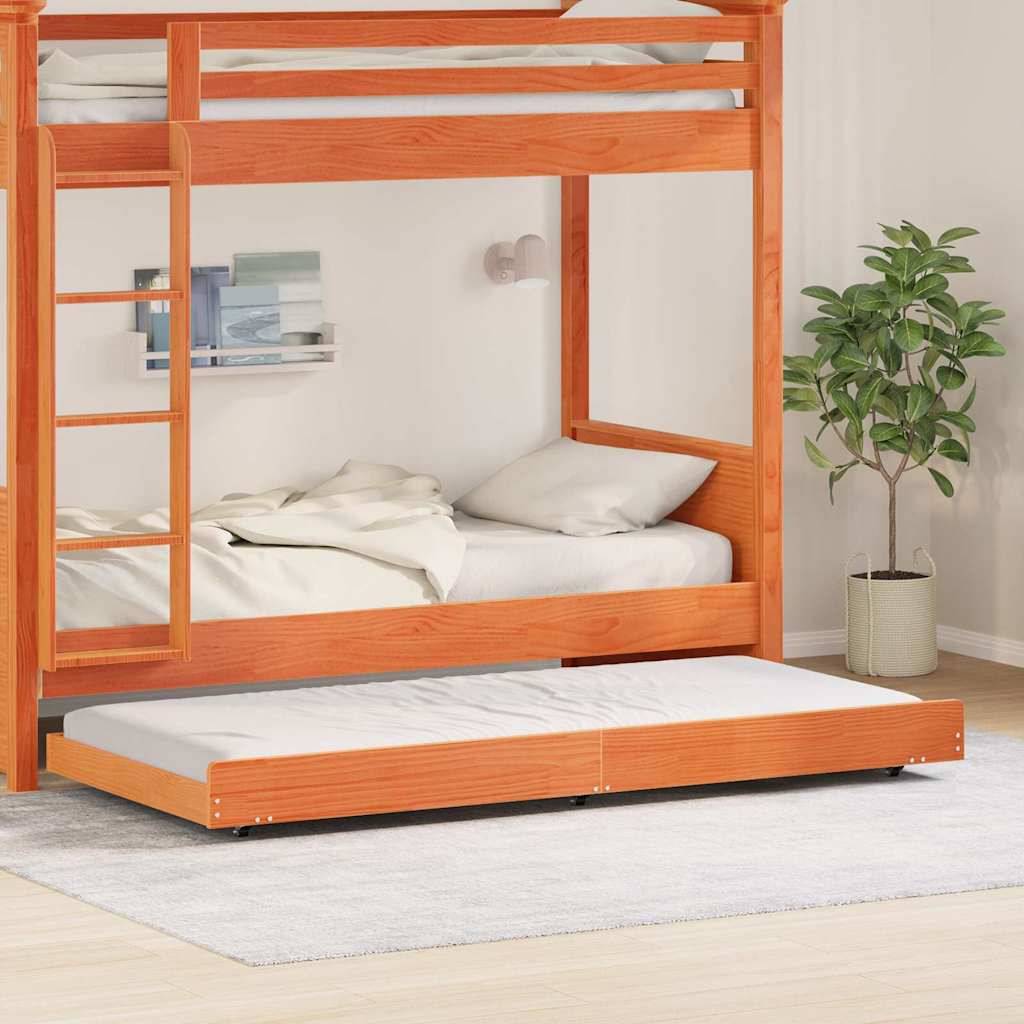 Sengestel Brun 75 X 190 Cm Massivt Fyrretræ