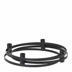 Adventsstage med ringe i sort metal