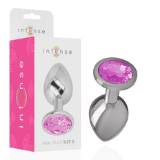 Intense Anal Toys Intense - Aluminum Metal Anal Plug With Pink Crystal Size S