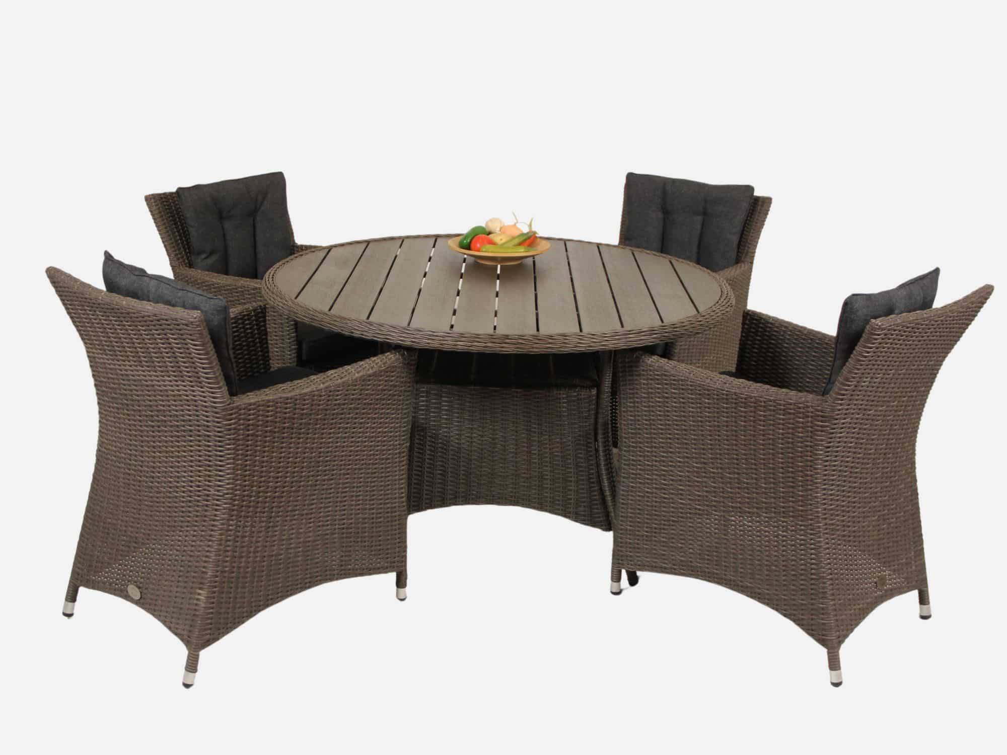 Havemøbelsæt City 130 cm Brown/Grey.