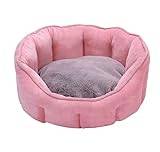 Hundsäng Hundbädd Kattbädd Hundsängar Djursäng Hund Katt Mjuk Valpsoffa Donut Nest Sängkuddar Rund Varm Cuddler Kennel Kattsäng Husdjurssäng (Color : Pink, Size : 46 * 46 * 23cm)