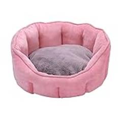 Hundsäng Hundbädd Kattbädd Hundsängar Djursäng Hund Katt Mjuk Valpsoffa Donut Nest Sängkuddar Rund Varm Cuddler Kennel Kattsäng Husdjurssäng (Color : Pink, Size : 46 * 46 * 23cm)