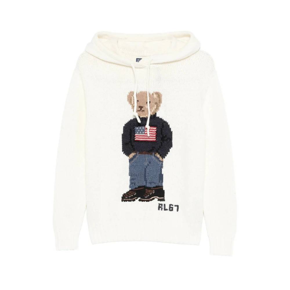 Ralph Lauren - Bear Hooded Sweater Sweatshirts & Hoodies - Dam - S - Bomull