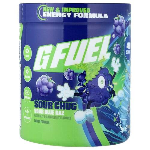 G FUEL  Energy Formula  Sour Chug  Sour Blue Raz  9.6 oz (272 g)