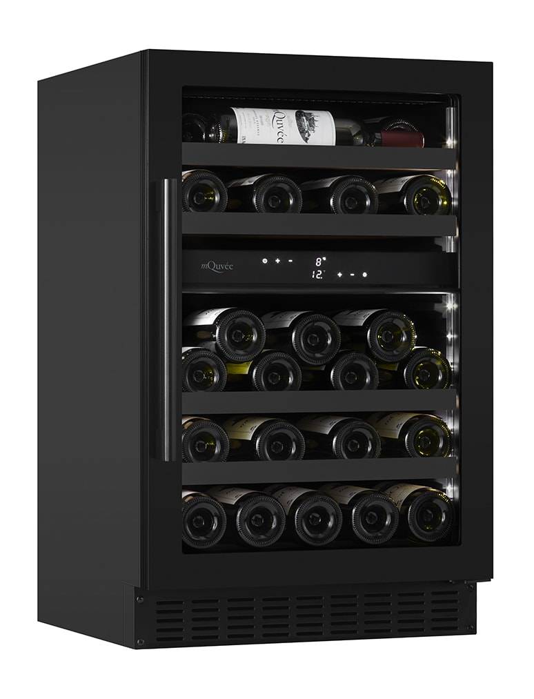 Vinkyl inbyggbar 50 cm - mQuvée WineCave 700 50D All Black, Tystlåten, svart
