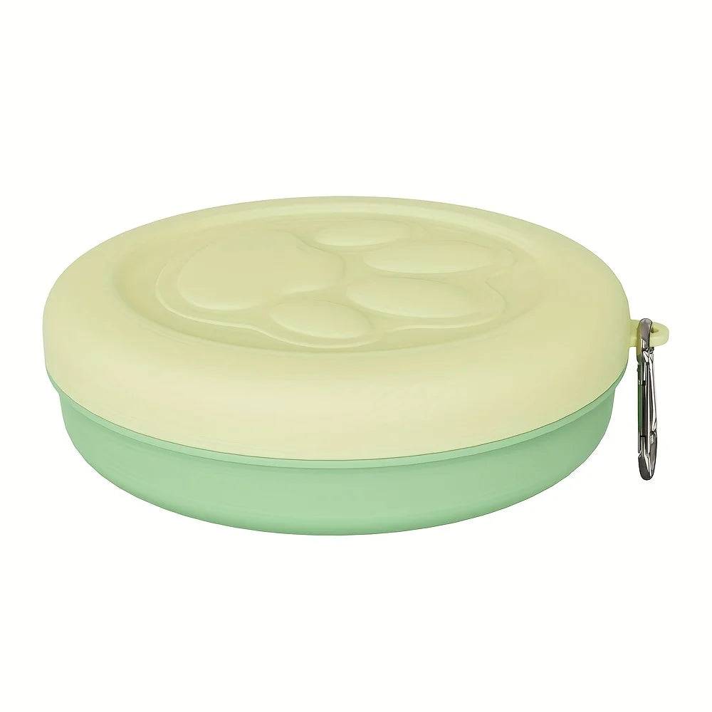 Portable Travel Bowl & Snack Box for Dogs - Light Green