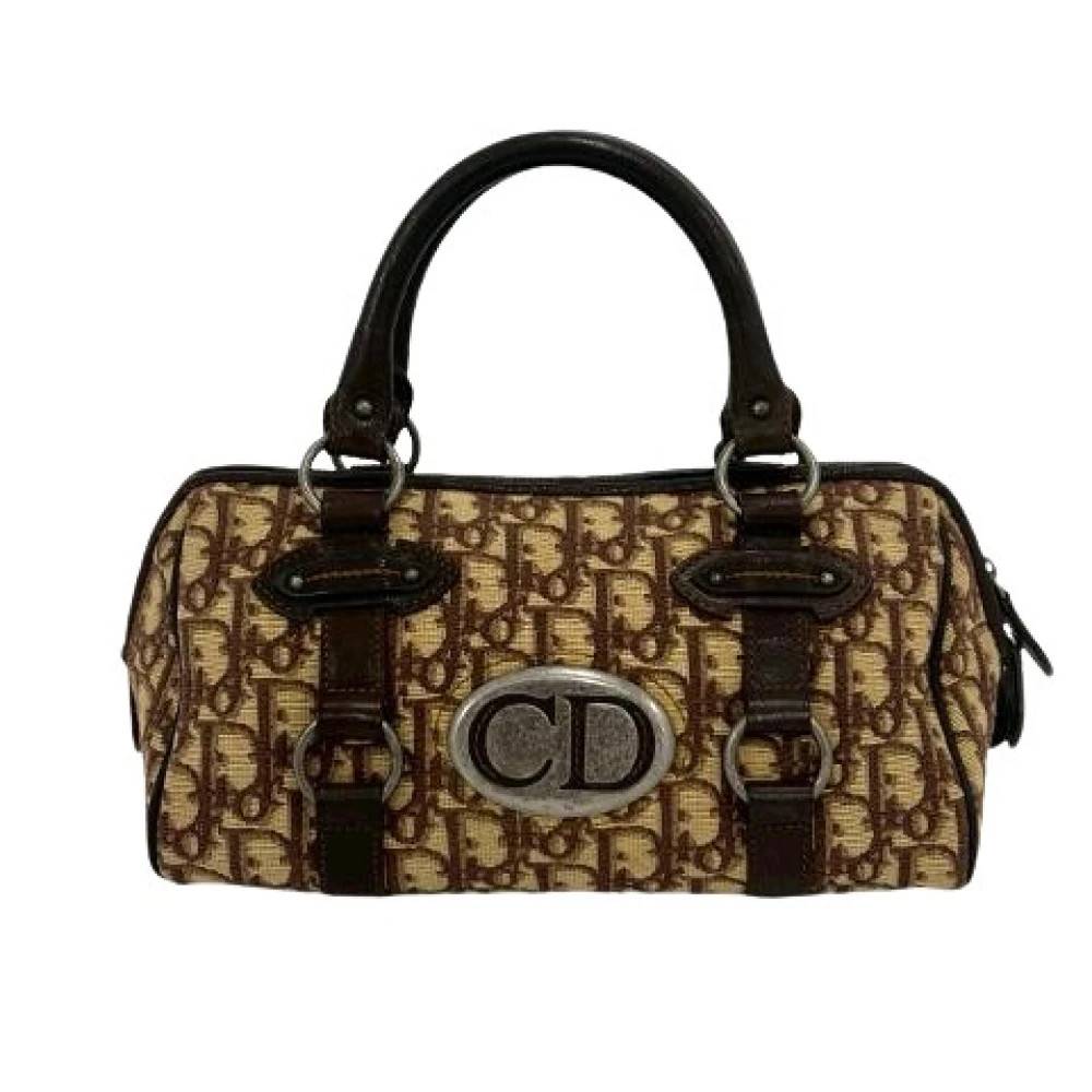 Dior Vintage Pre-owned Trotter Canvas Leather Boston Bag - Vintage - Dame - Brun - ONE SIZE - Læder