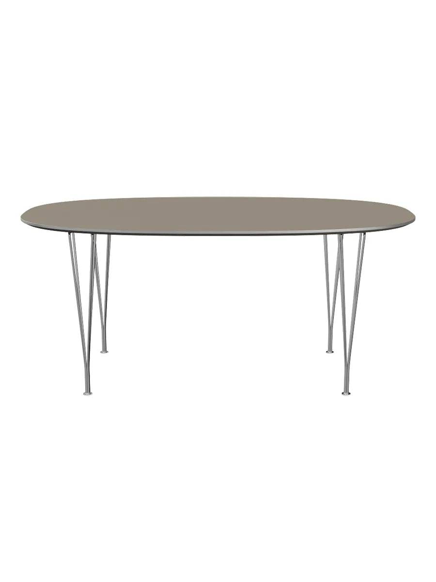 Piet Hein B616 Superellipse spisebord, 170 x 100 cm fra Fritz Hansen Brown Ottawa m. alukant - Krom stel - Jacobsen Plus