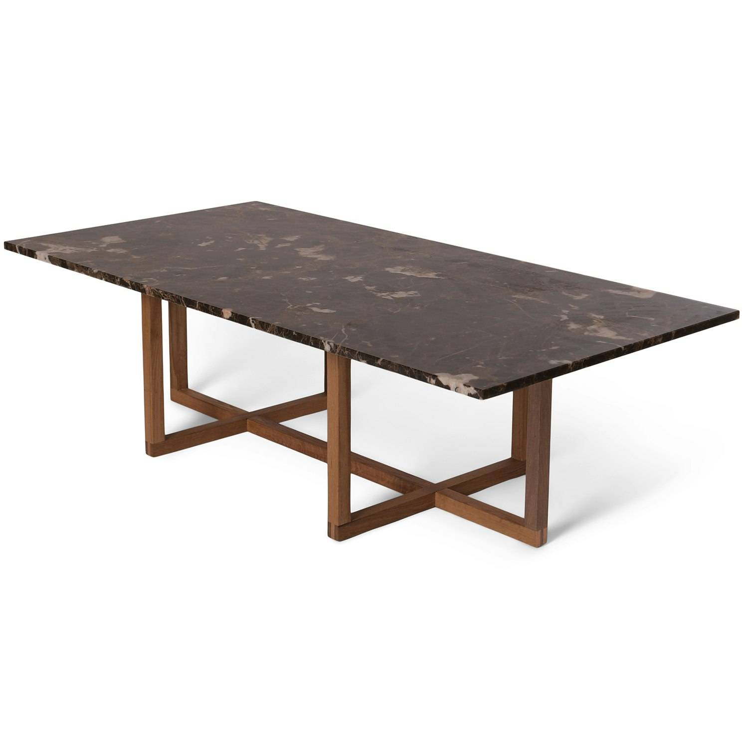Ox Denmarq Ninety 120x60 Smoked Oak Frame H40 Marble White Sofabord t - Sofabord Marmor Brun - OX40638-26.