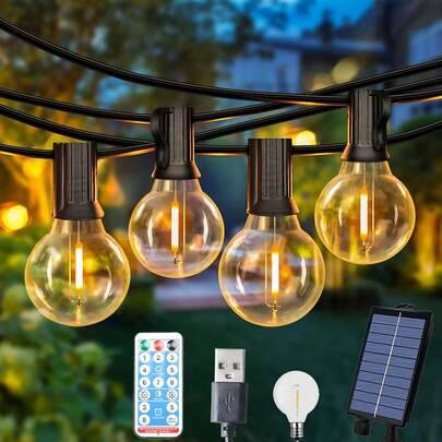 Utomhusljusslinga G40, LED-festonslinga, ljusslinga för uteplats och trädgård, för nyårsfest, camping, fest och terrassdekoration (10m 20 glödlampor,16m 35 glödlampor,25m 50 glödlampor,12,5 m 25 glödlampor,7m 10 glödlampor)