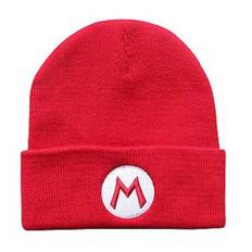 Super Mario Bros Voksen Unisex Broderet Beanie Hat Til Mænd Kvinder Mario & Luigi Symbol Skull Cap Ski Varmt Kreative Gave Rød